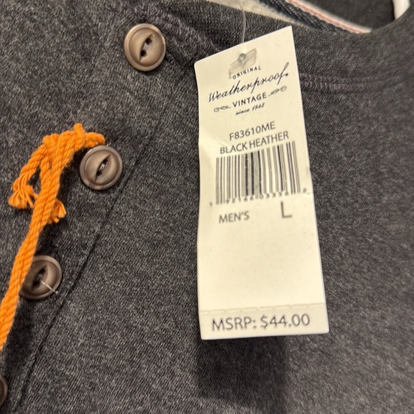 Men's Black Henley Shirt - Picture 2 of 4